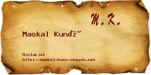 Maskal Kunó névjegykártya